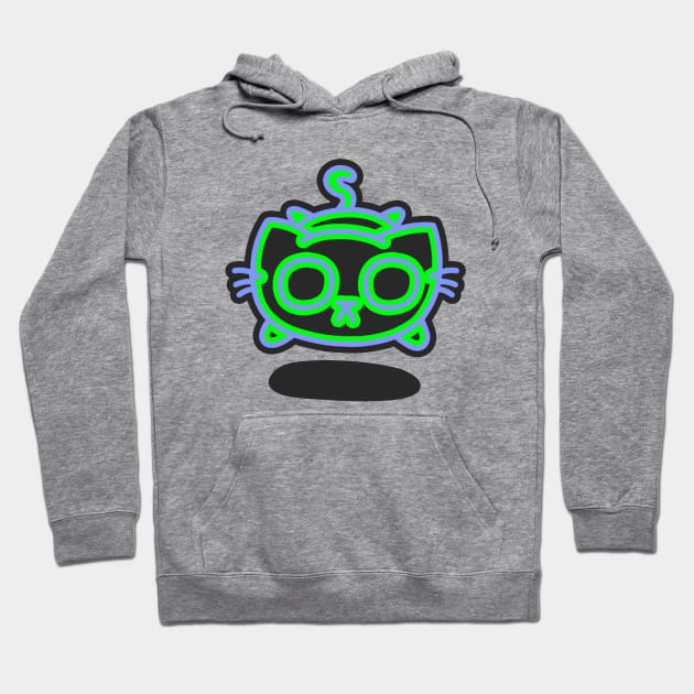 Floaty Cat Front - Light Hoodie by Hey Buddy, Nice Merch!